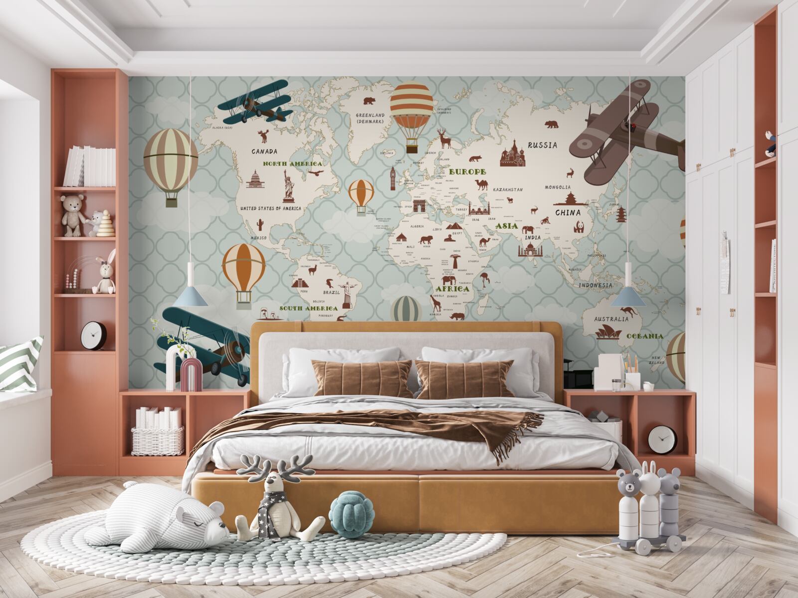 Fototapeta detská mapa sveta