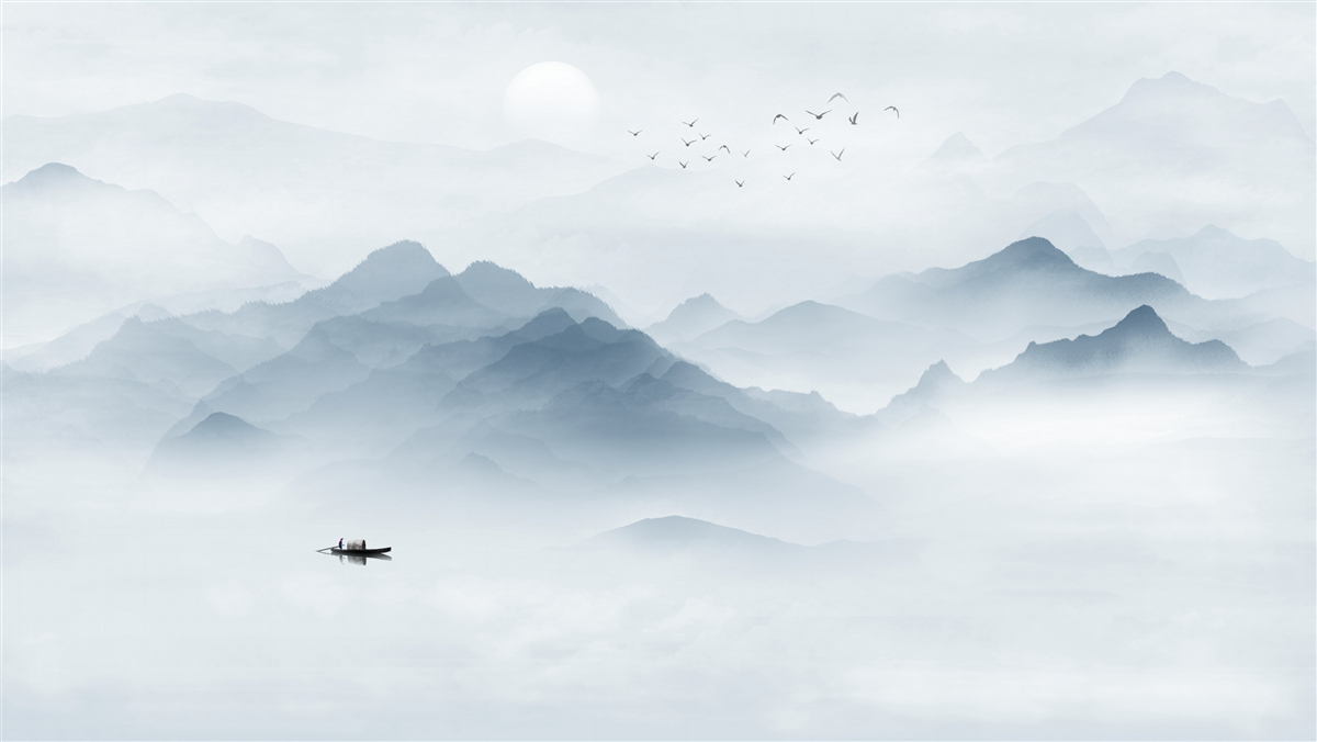 Fototapeta hmla v horách zhustla a rybár zostal sám