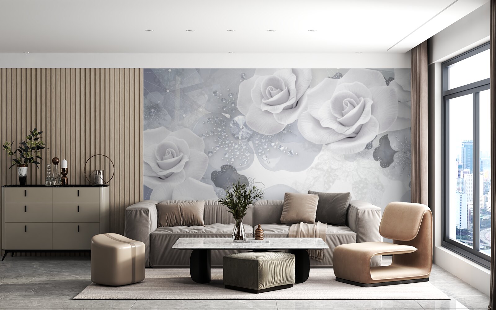 Fototapeta sada bielych kvetov na modrom pozadí