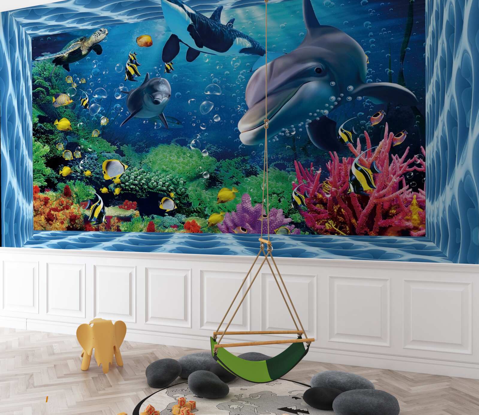 Fototapeta podmorský svet s delfínmi