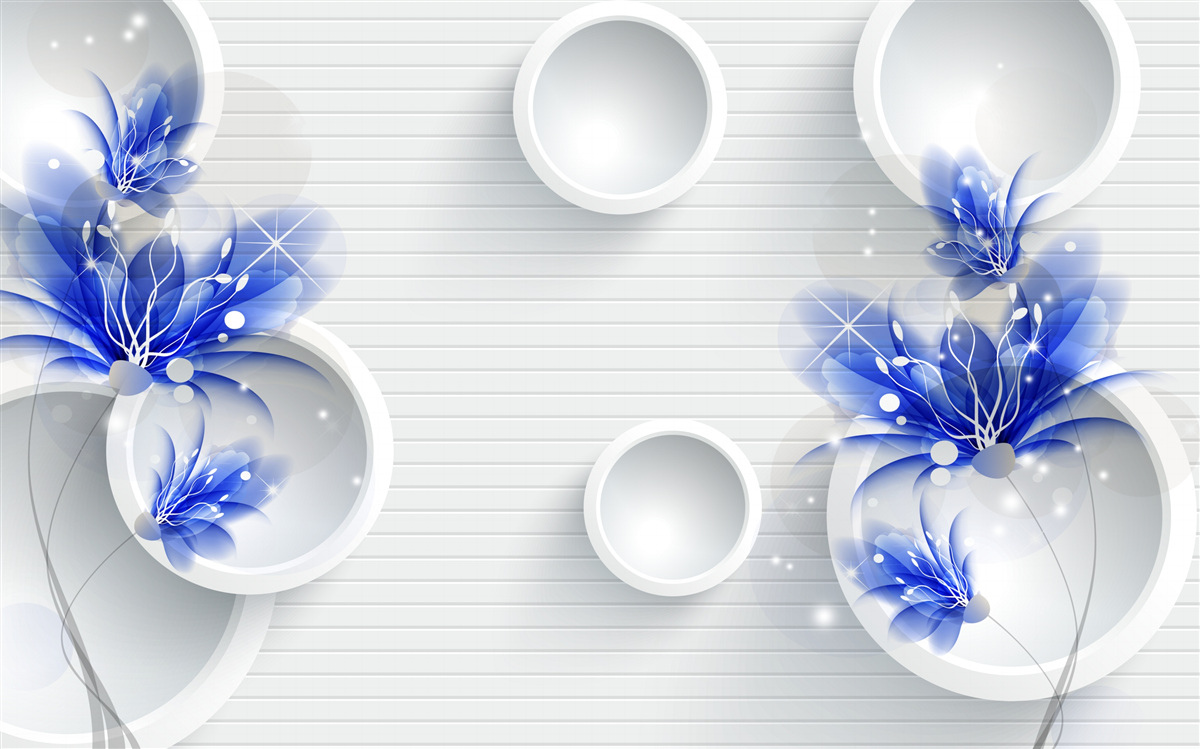 Fototapeta na abstraktnom pozadí s kruhmi sú modré púčiky