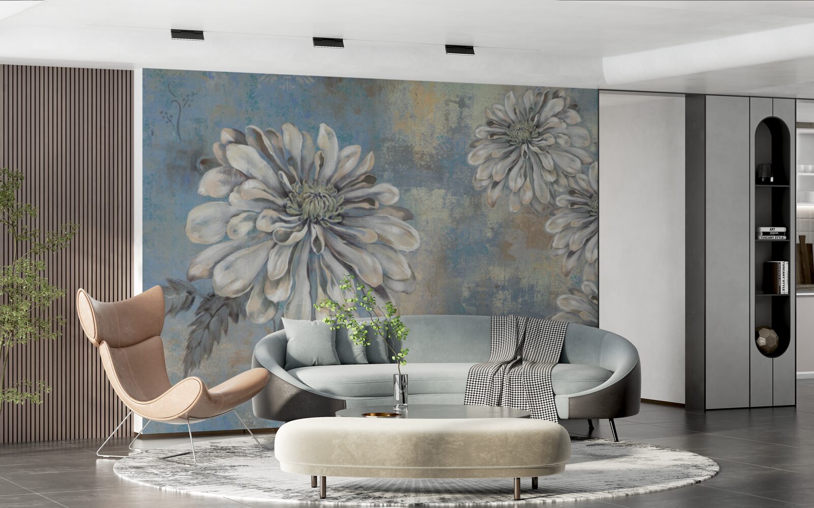 Fototapeta snehobiele astry veľkosti dažďa vylievajú do pozadia dažďa