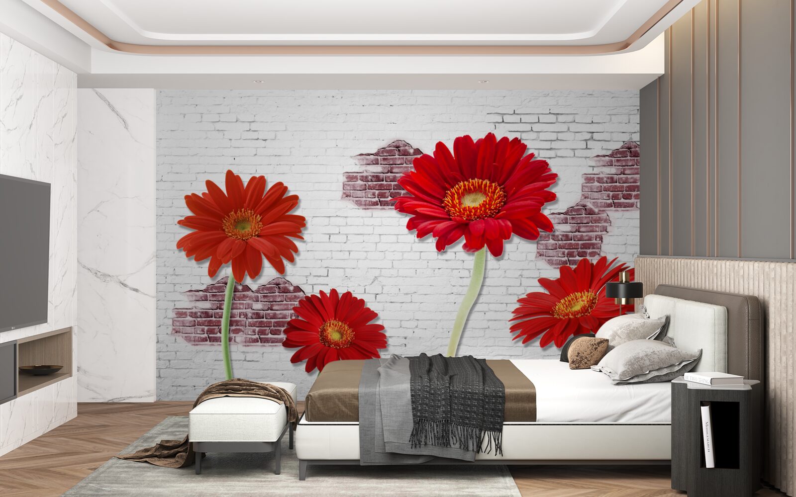 Fototapeta elegantné červené gerbery