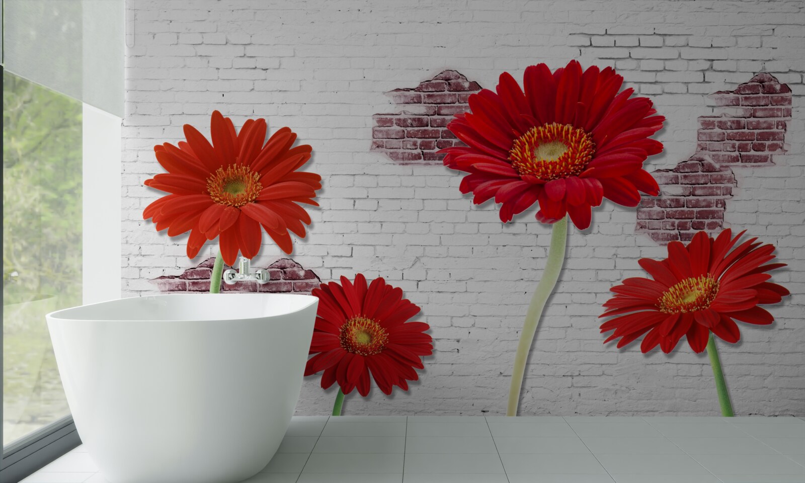 Fototapeta elegantné červené gerbery