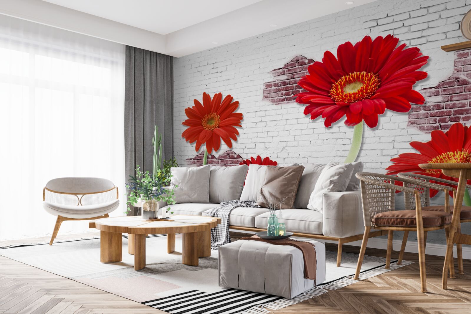 Fototapeta elegantné červené gerbery