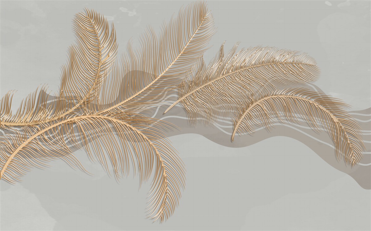 Fototapeta zlaté tropické palmové listy