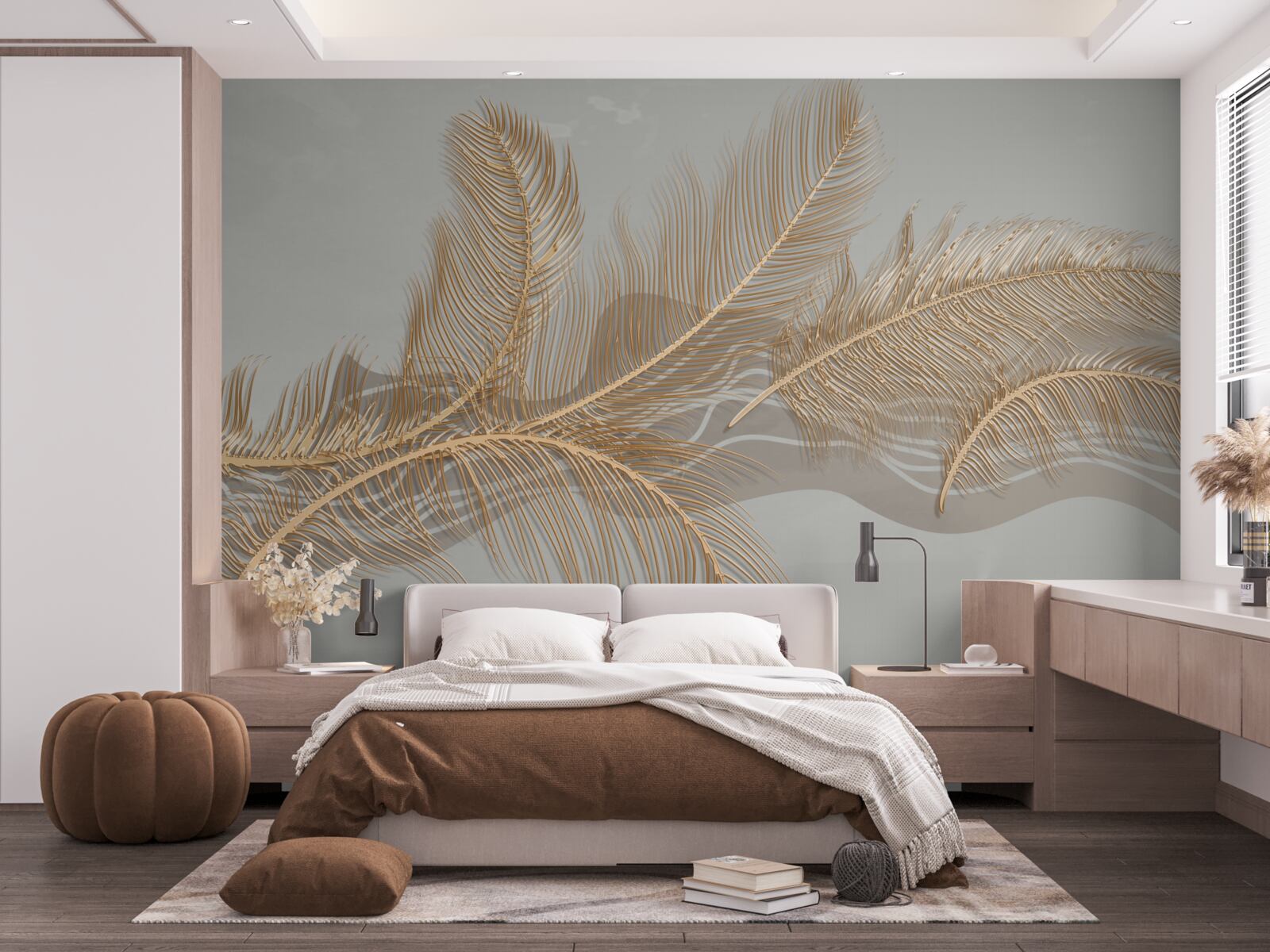 Fototapeta zlaté tropické palmové listy