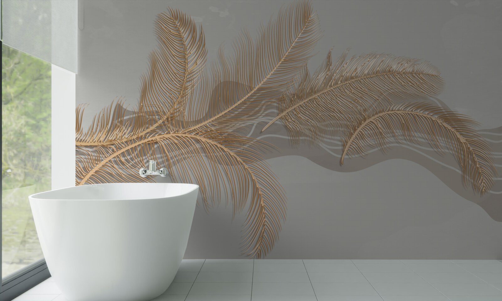 Fototapeta zlaté tropické palmové listy