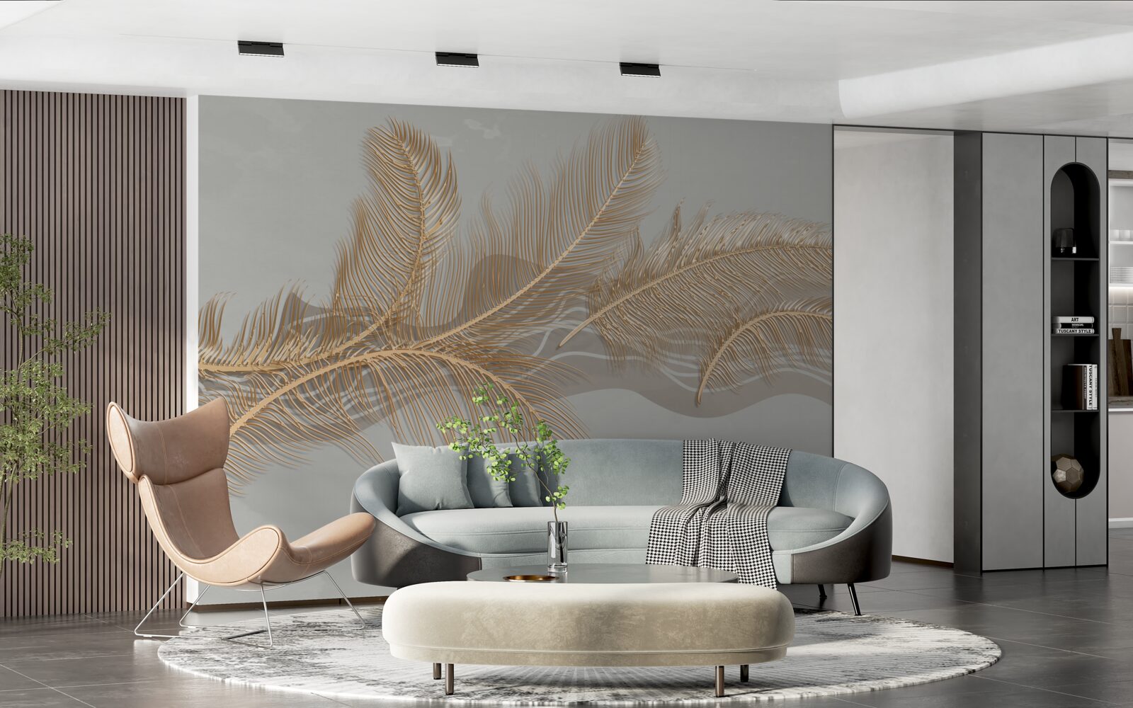 Fototapeta zlaté tropické palmové listy