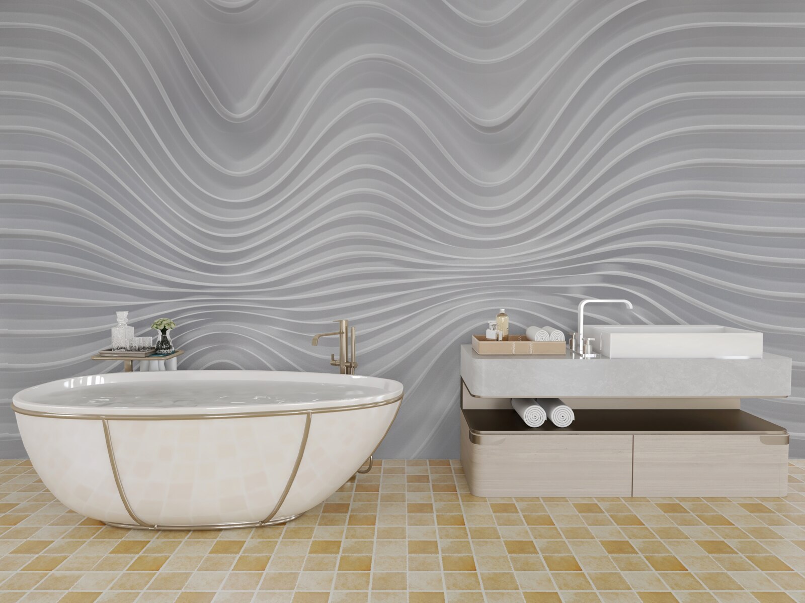 Fototapeta vlny siahajúce do nekonečna v horizontálnom smere