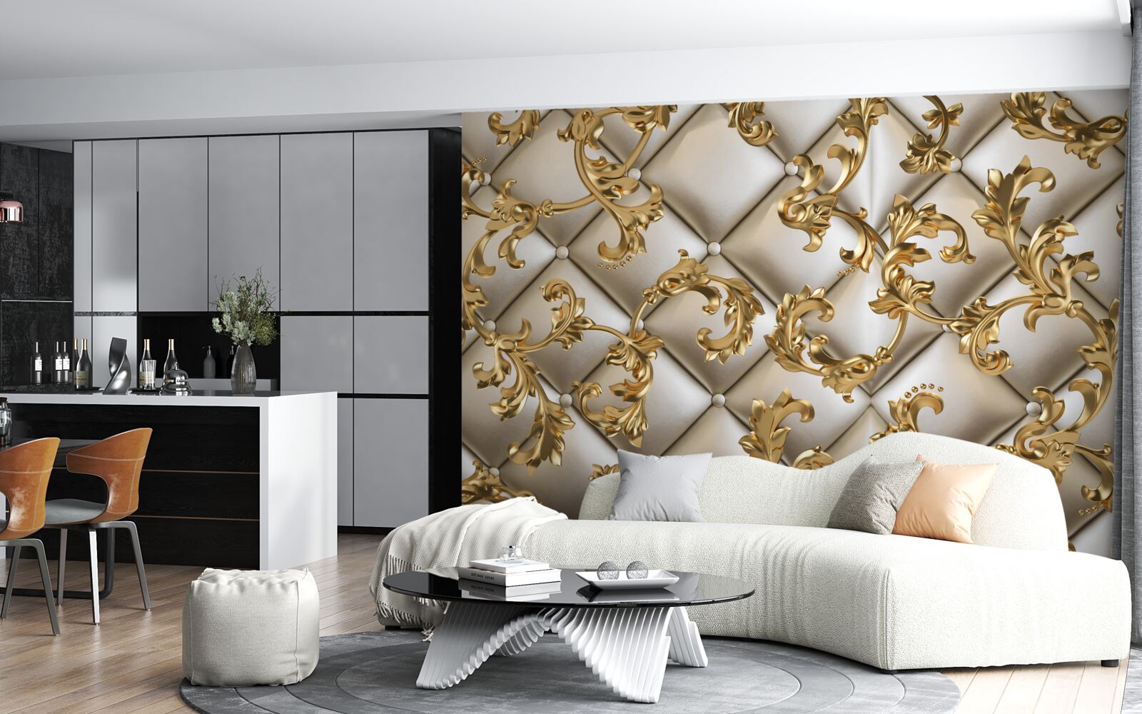 Fototapeta textúra pod zlatými vetvami