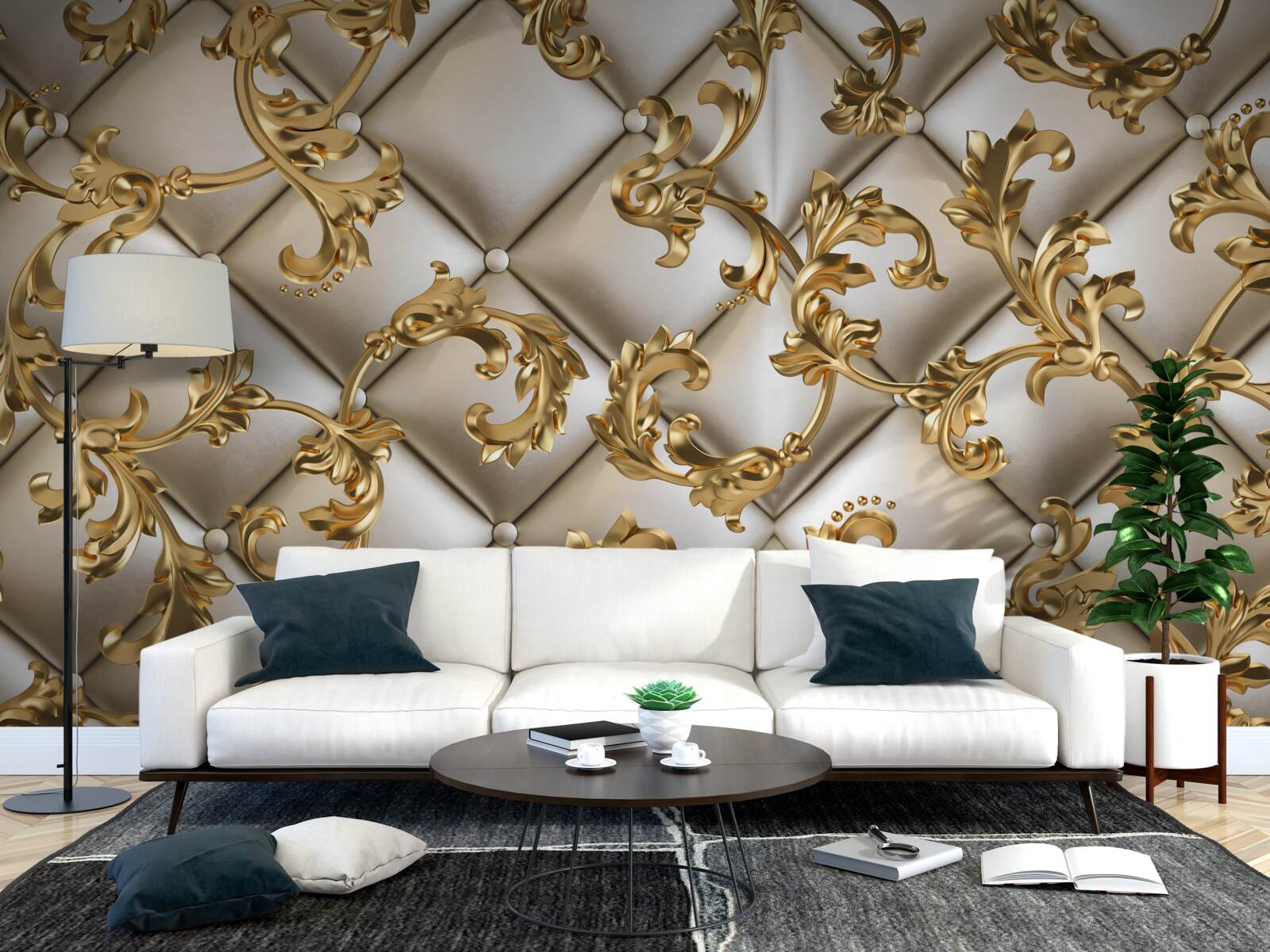 Fototapeta textúra pod zlatými vetvami