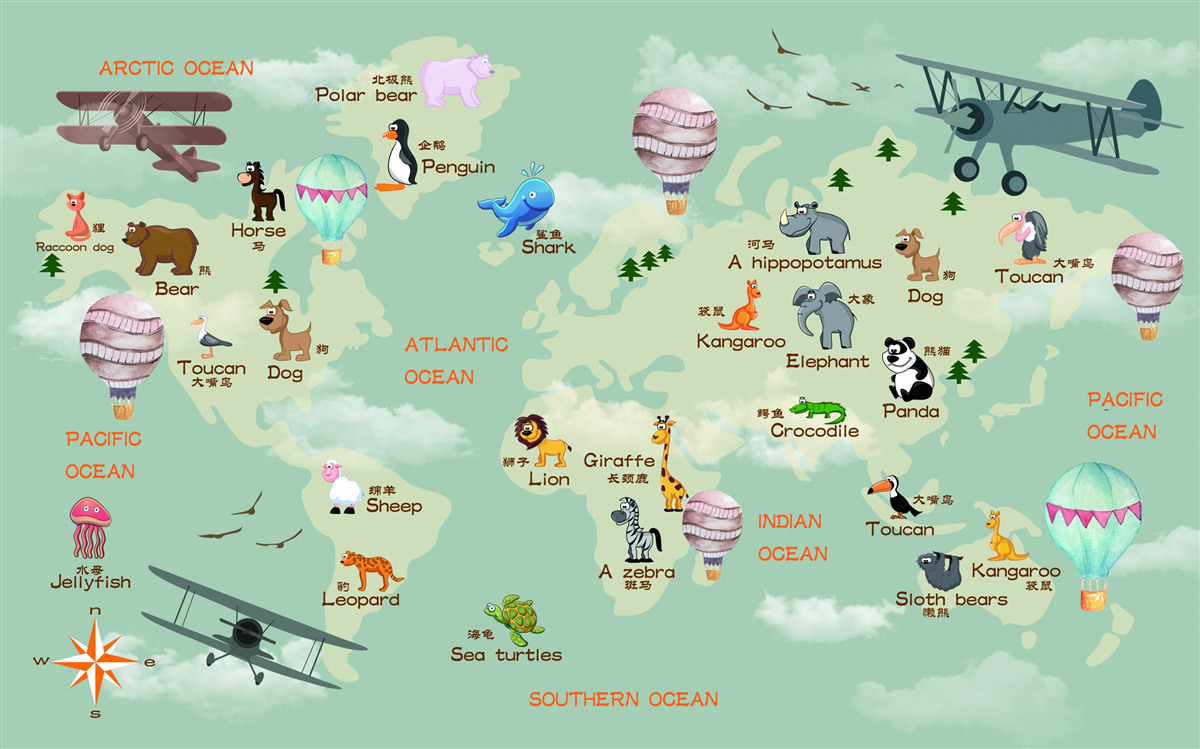 Fototapeta mapa sveta pre deti