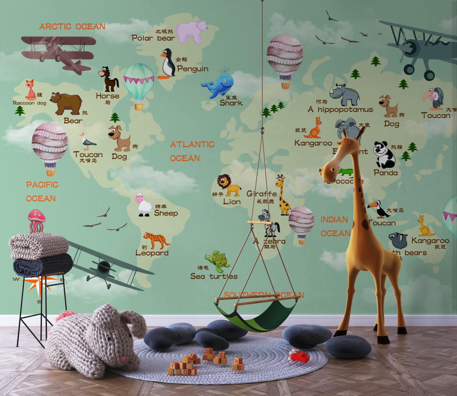 Fototapeta mapa sveta pre deti