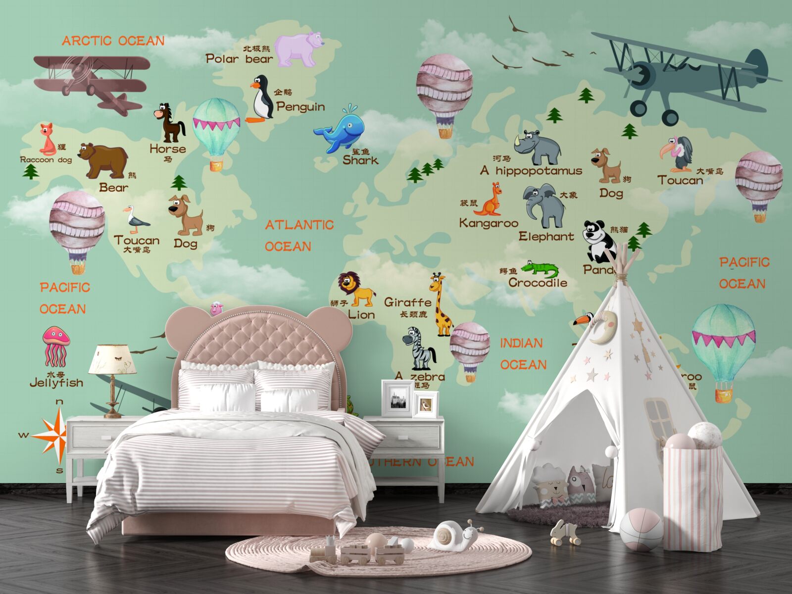 Fototapeta mapa sveta pre deti