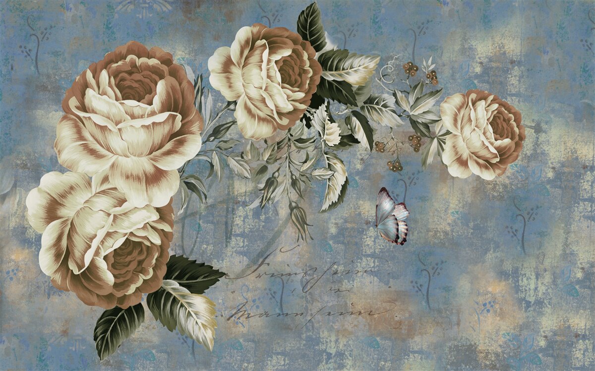 Fototapeta konár s jemnými krémovými kvietkami sa pokojne skláňal nad vodou