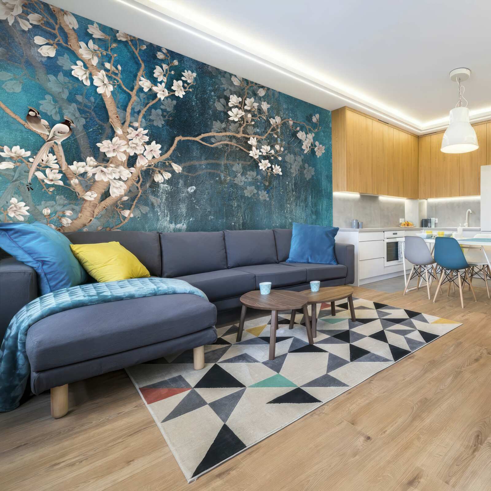 Fototapeta magnólia v plnom kvete a padajúca tma