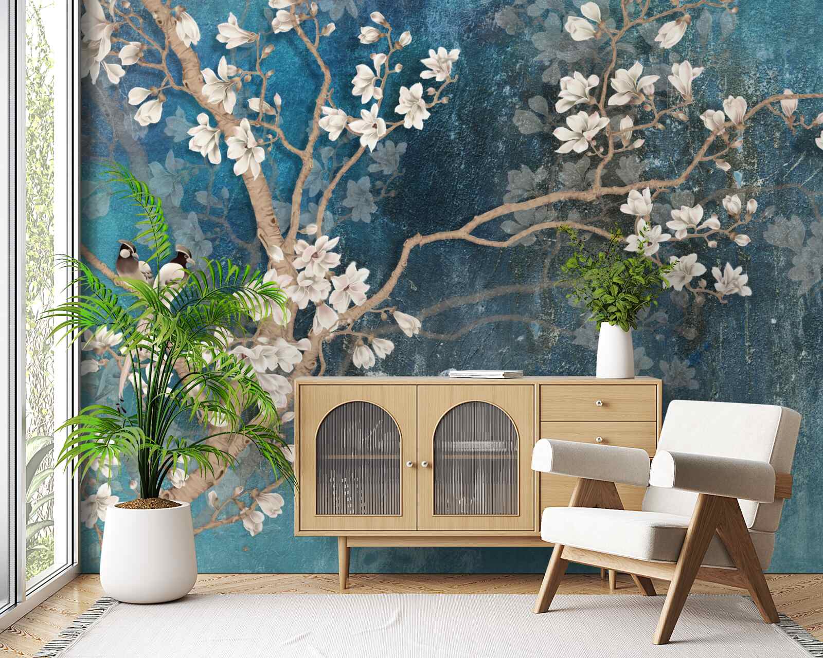 Fototapeta magnólia v plnom kvete a padajúca tma