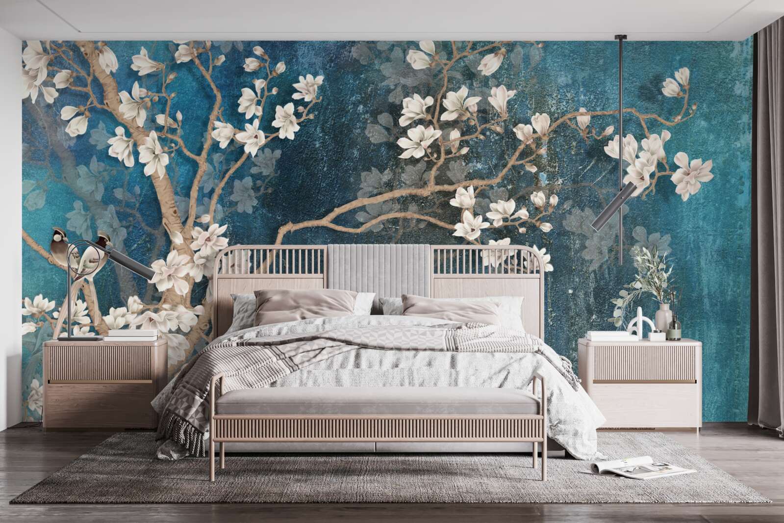 Fototapeta magnólia v plnom kvete a padajúca tma