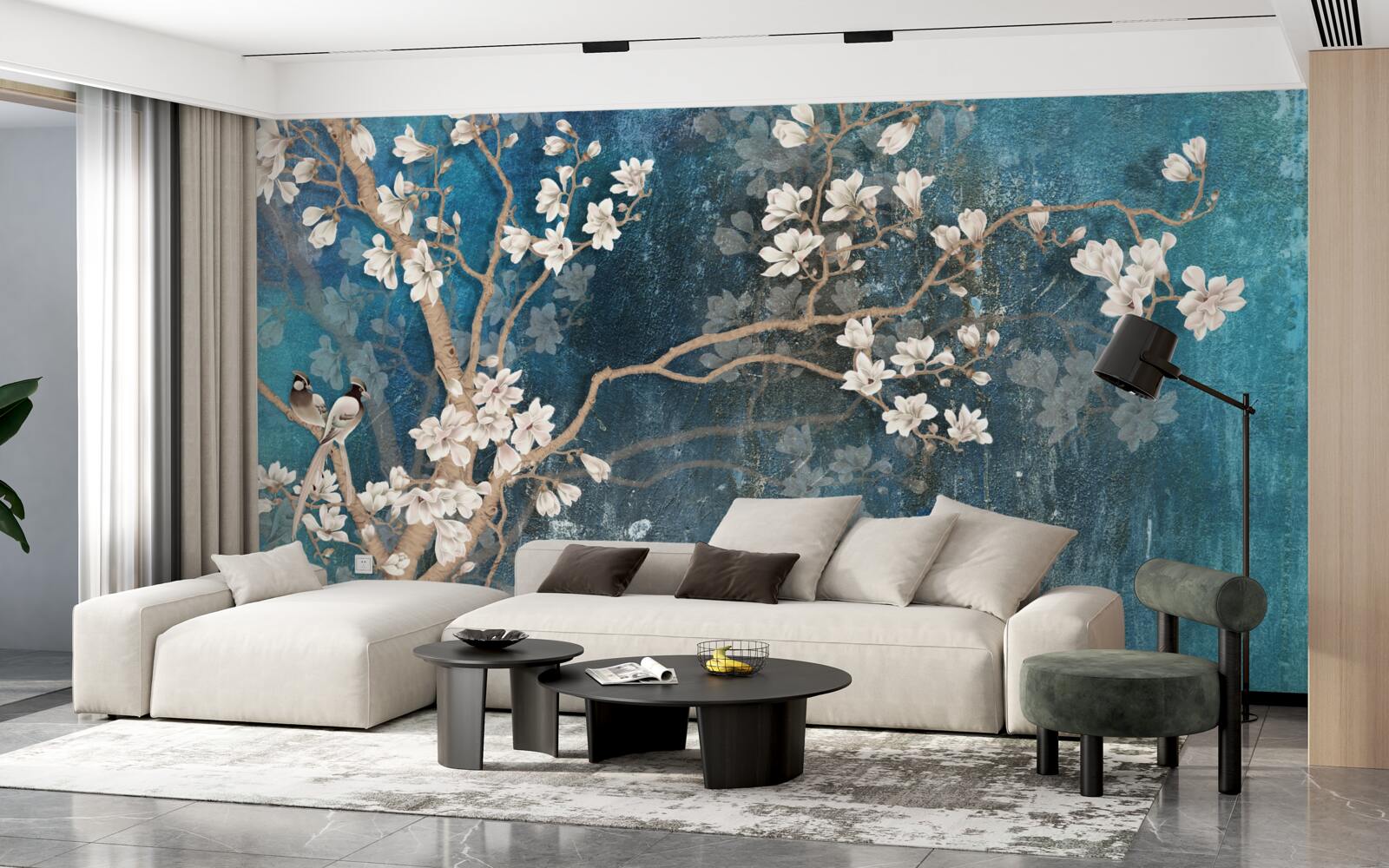 Fototapeta magnólia v plnom kvete a padajúca tma