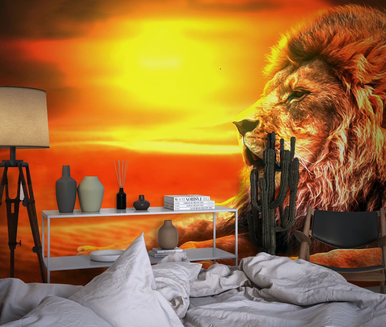 Fototapeta zrelý tiger sprevádza slabnúce slnko