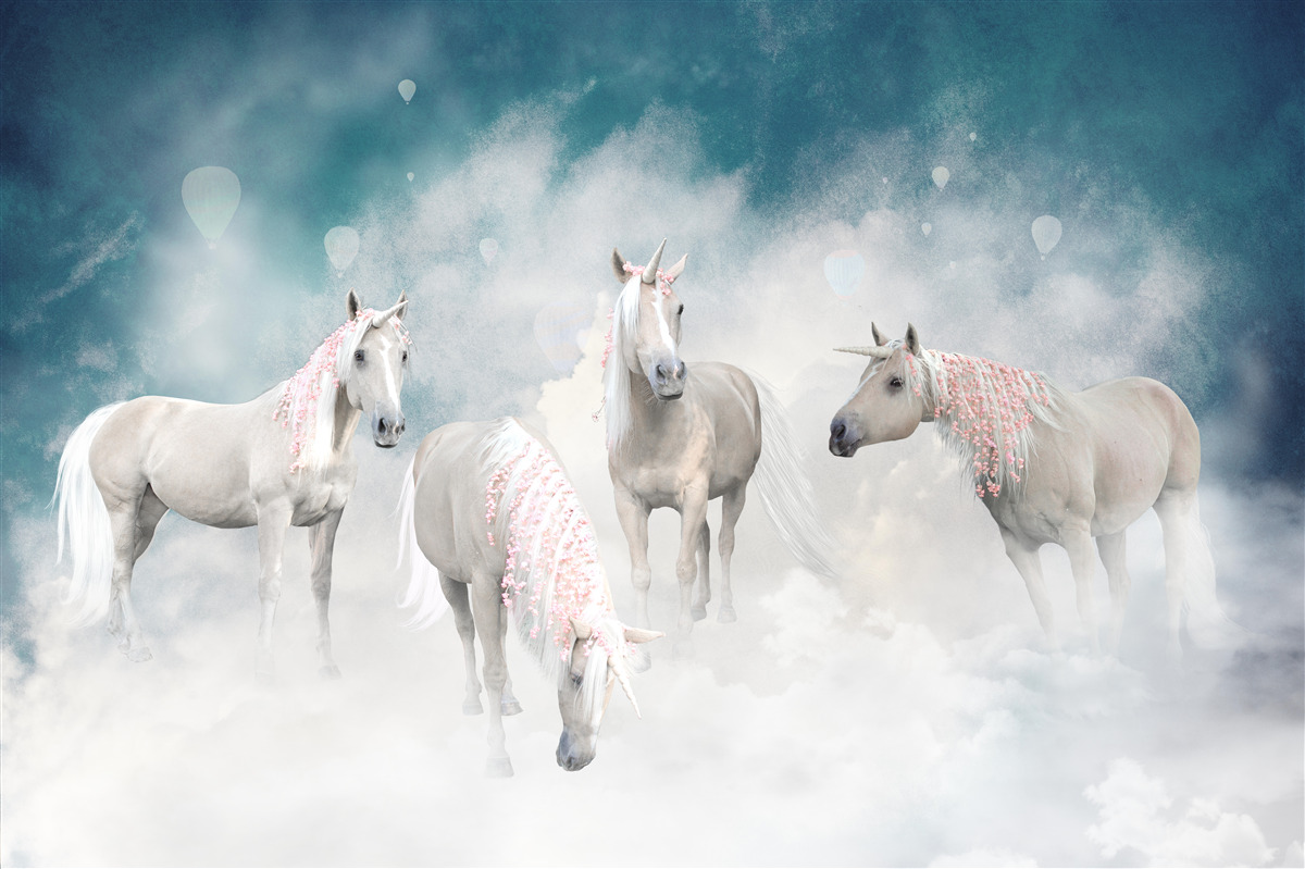 Fototapeta oblaky plné jednorožcov