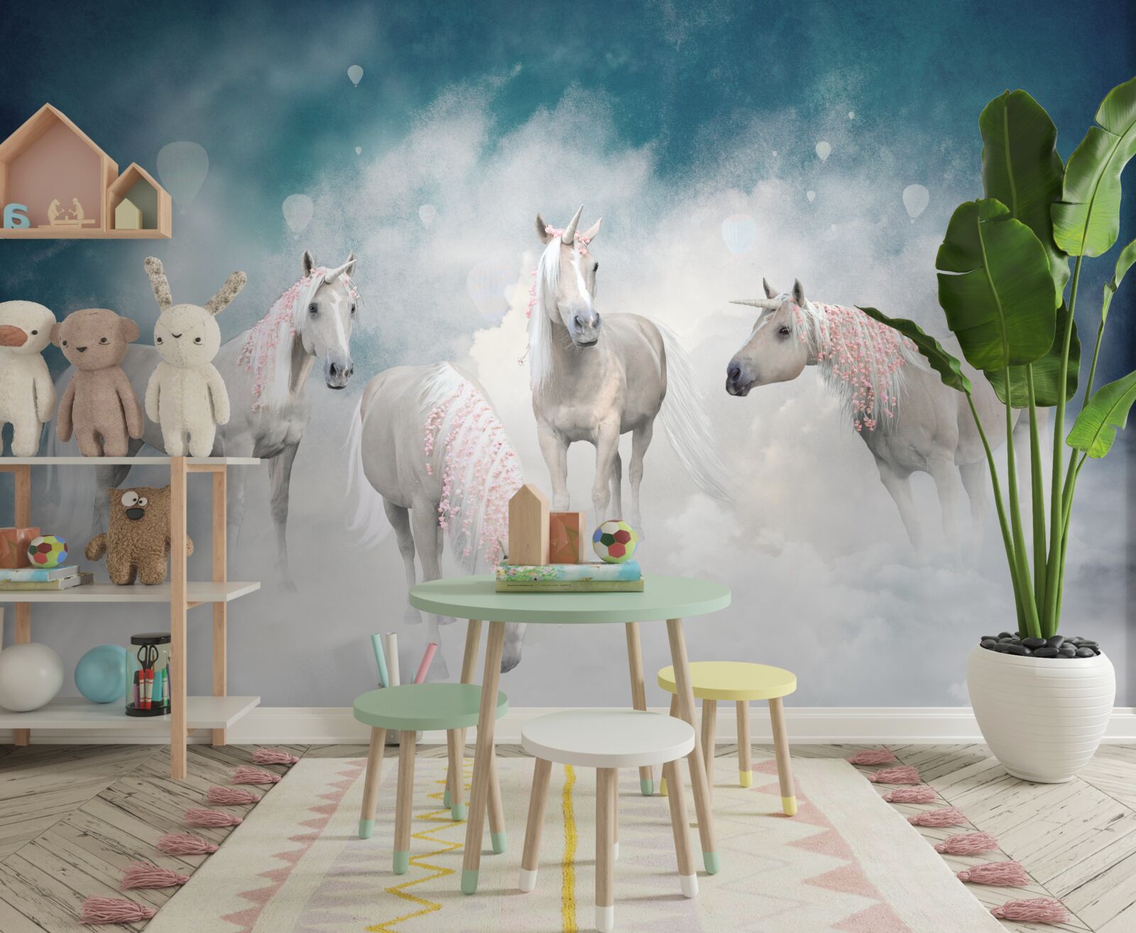 Fototapeta oblaky plné jednorožcov