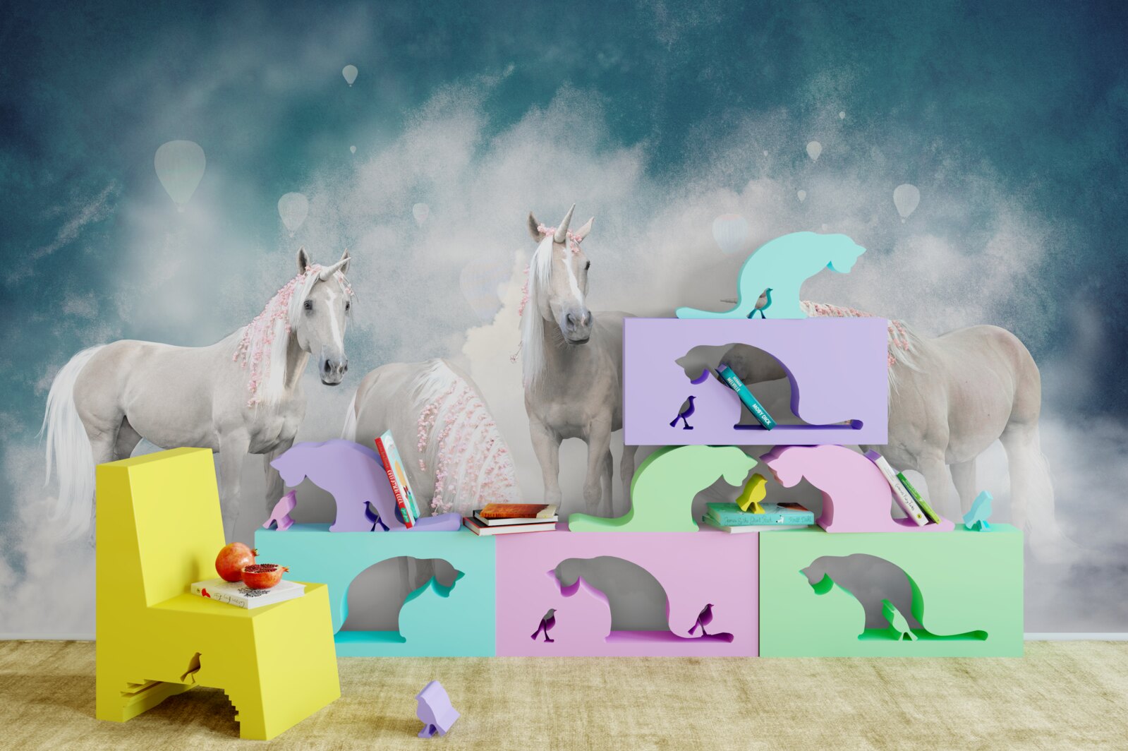 Fototapeta oblaky plné jednorožcov