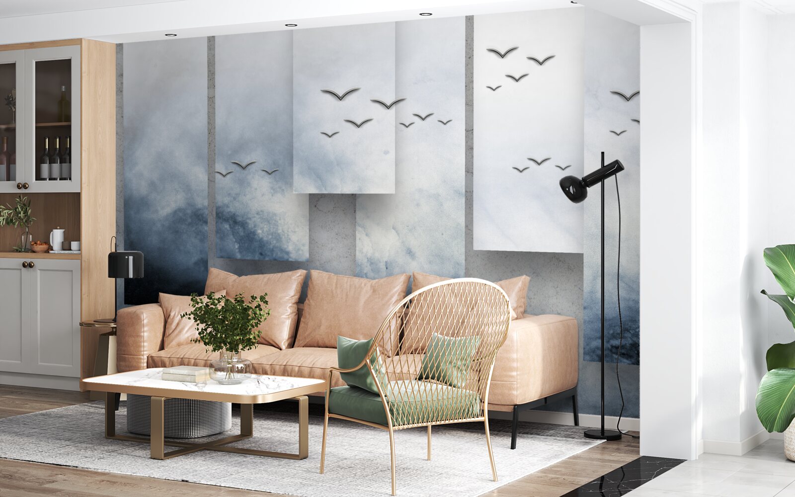 Fototapeta moduly ustupujú vtákom opúšťajúcim búrku