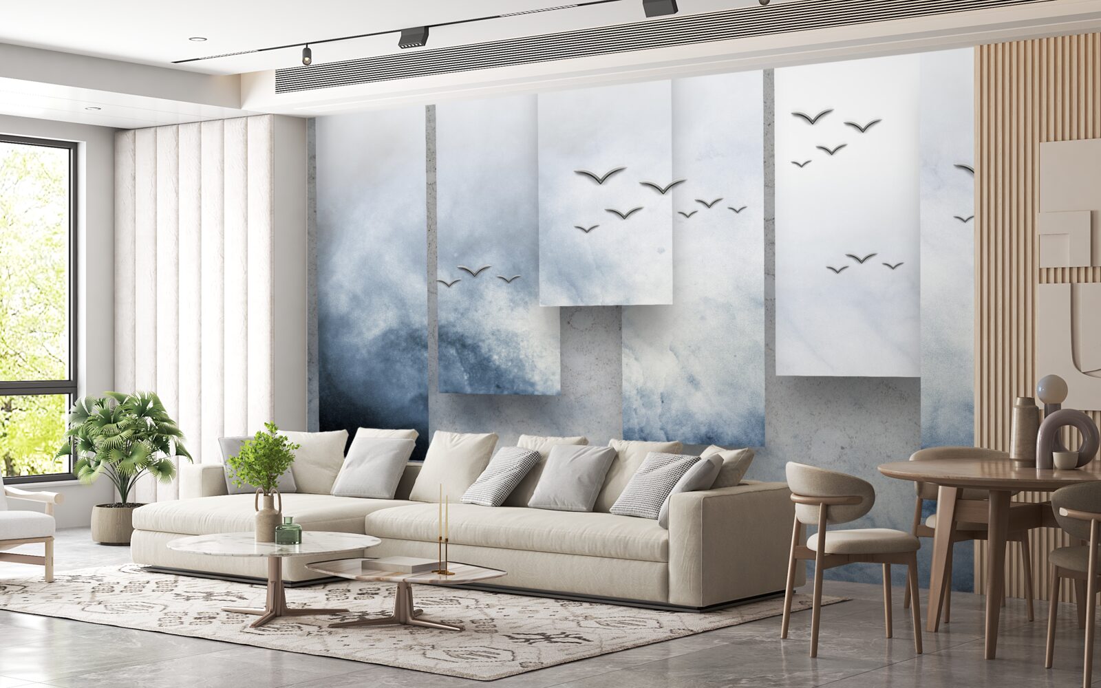 Fototapeta moduly ustupujú vtákom opúšťajúcim búrku