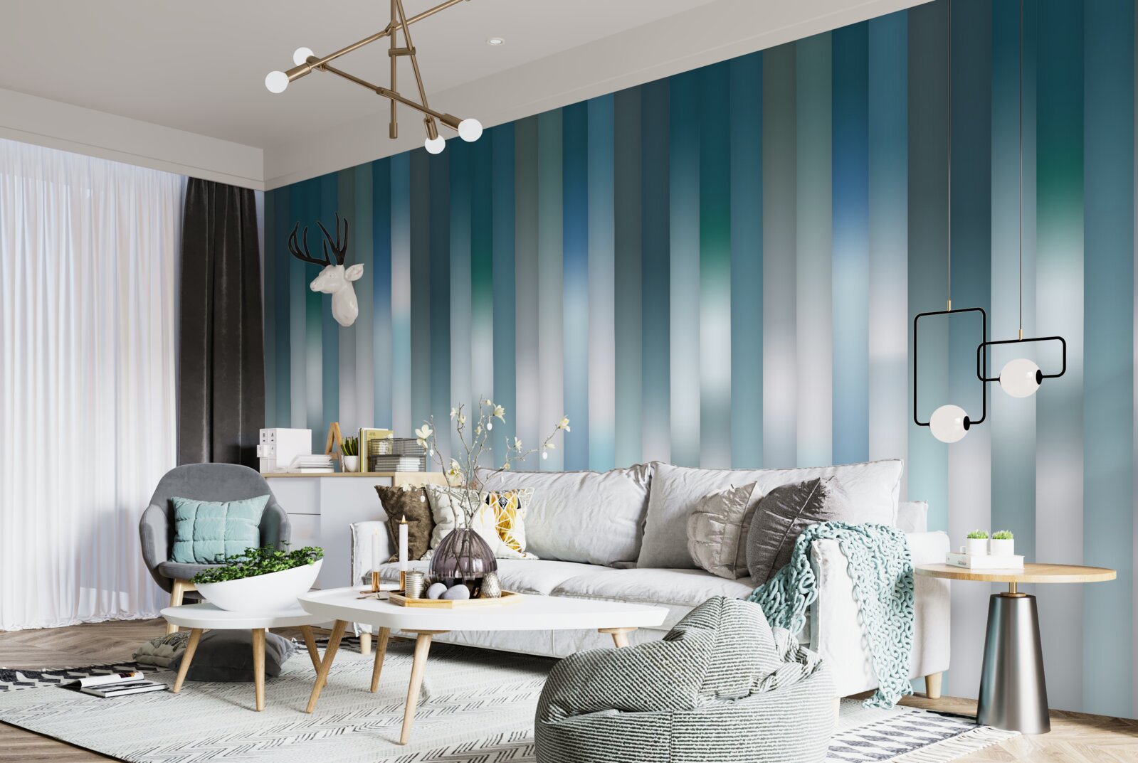 Fototapeta zvislé čiary vytvárajú klesajúci gradient