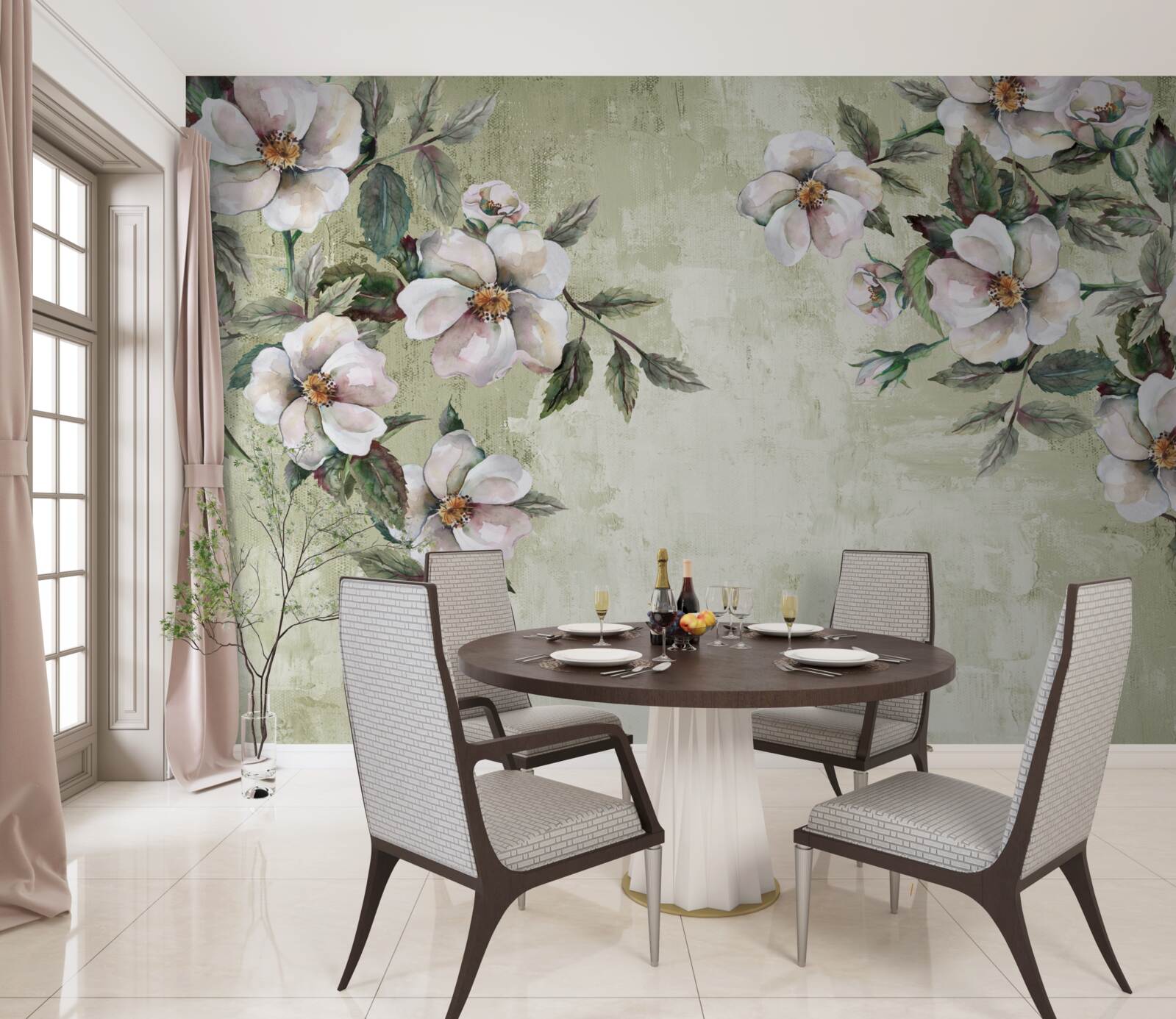 Fototapeta rozprestierajúce sa konáre snehobielej magnólie