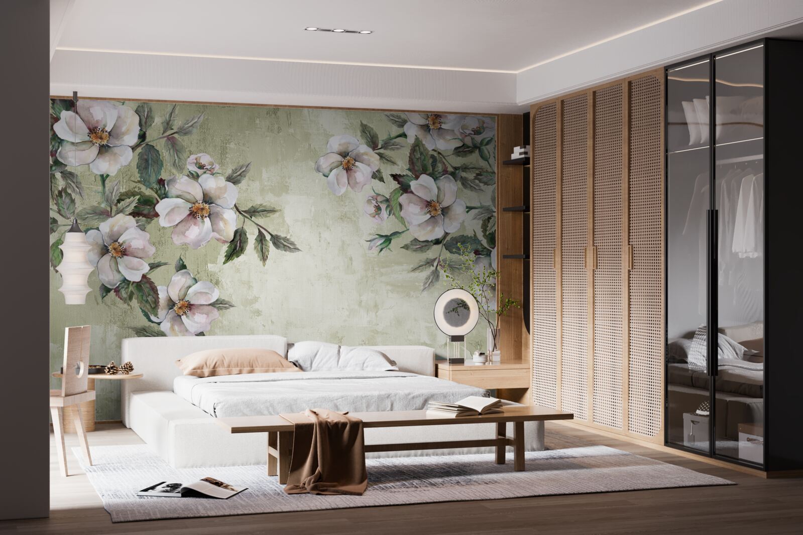 Fototapeta rozprestierajúce sa konáre snehobielej magnólie