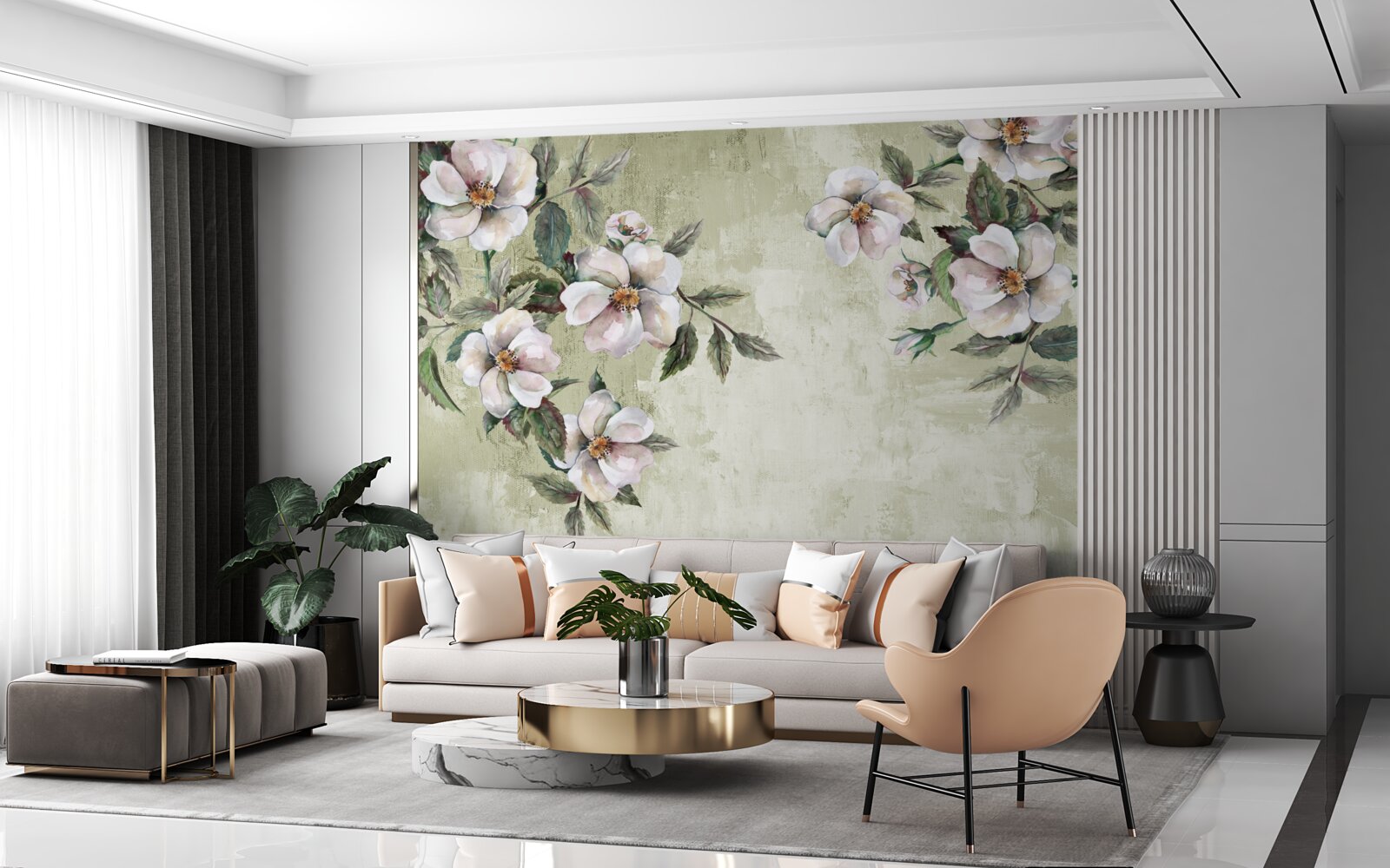 Fototapeta rozprestierajúce sa konáre snehobielej magnólie