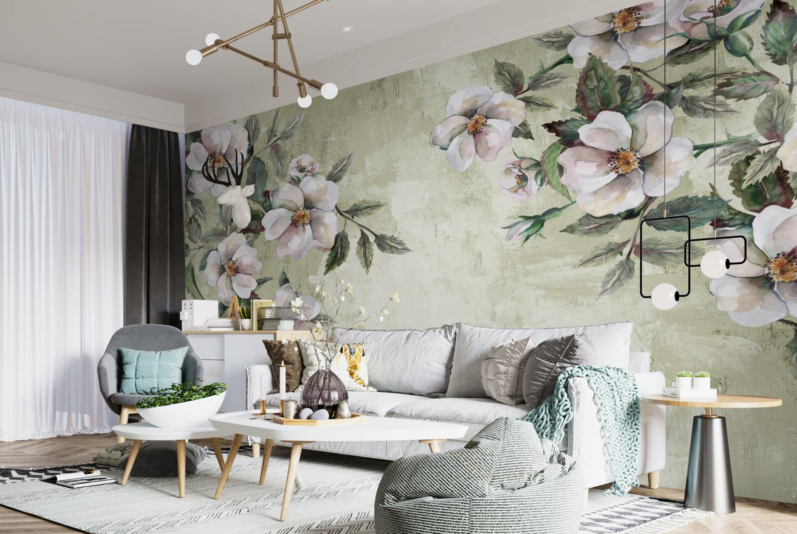 Fototapeta rozprestierajúce sa konáre snehobielej magnólie