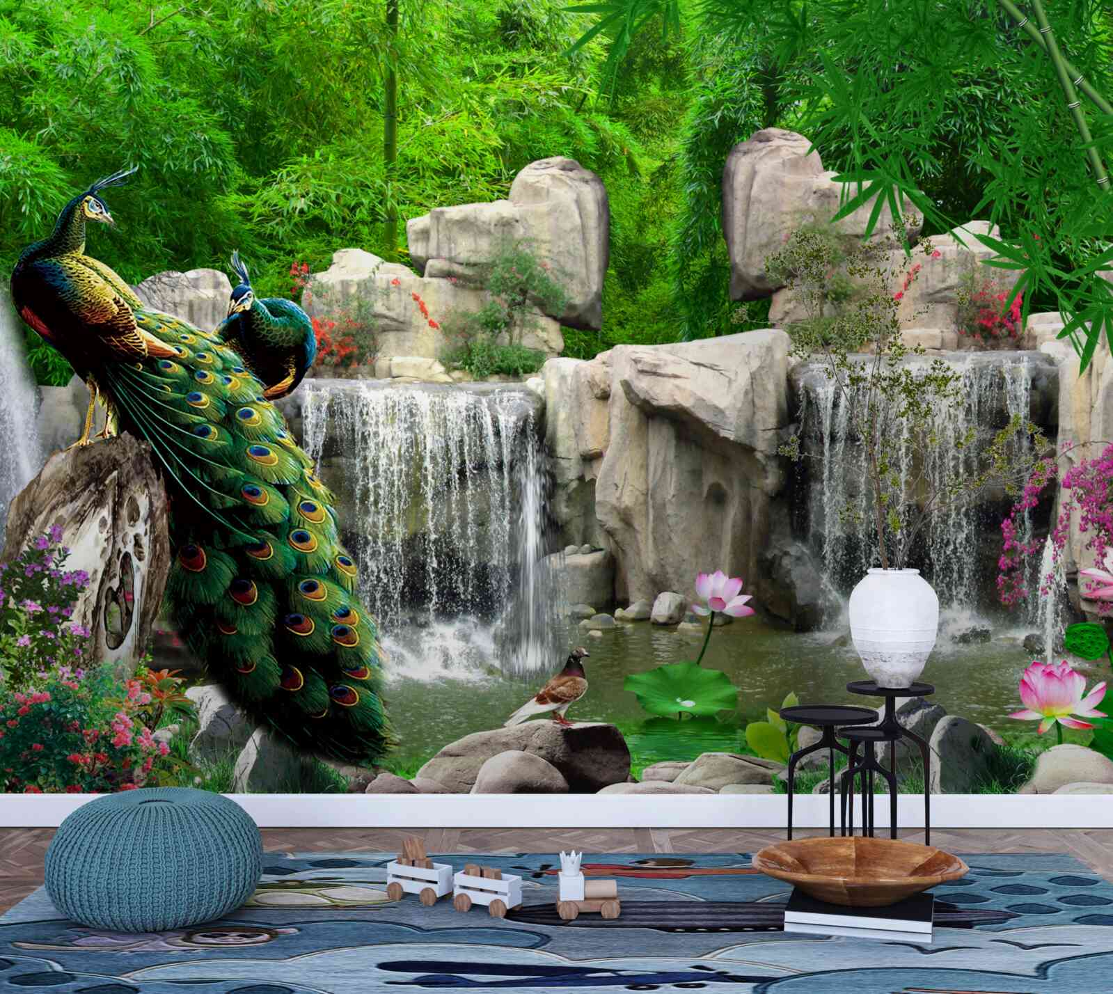 Fototapeta tiché rybníky v sviežom zelenom lese