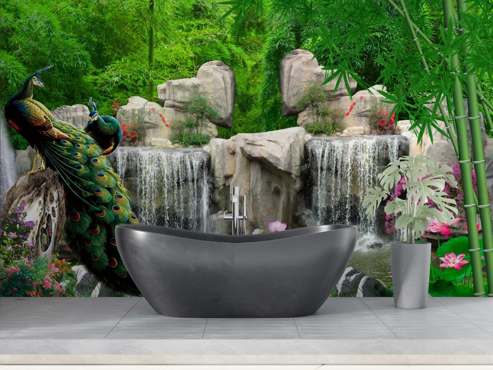 Fototapeta tiché rybníky v sviežom zelenom lese