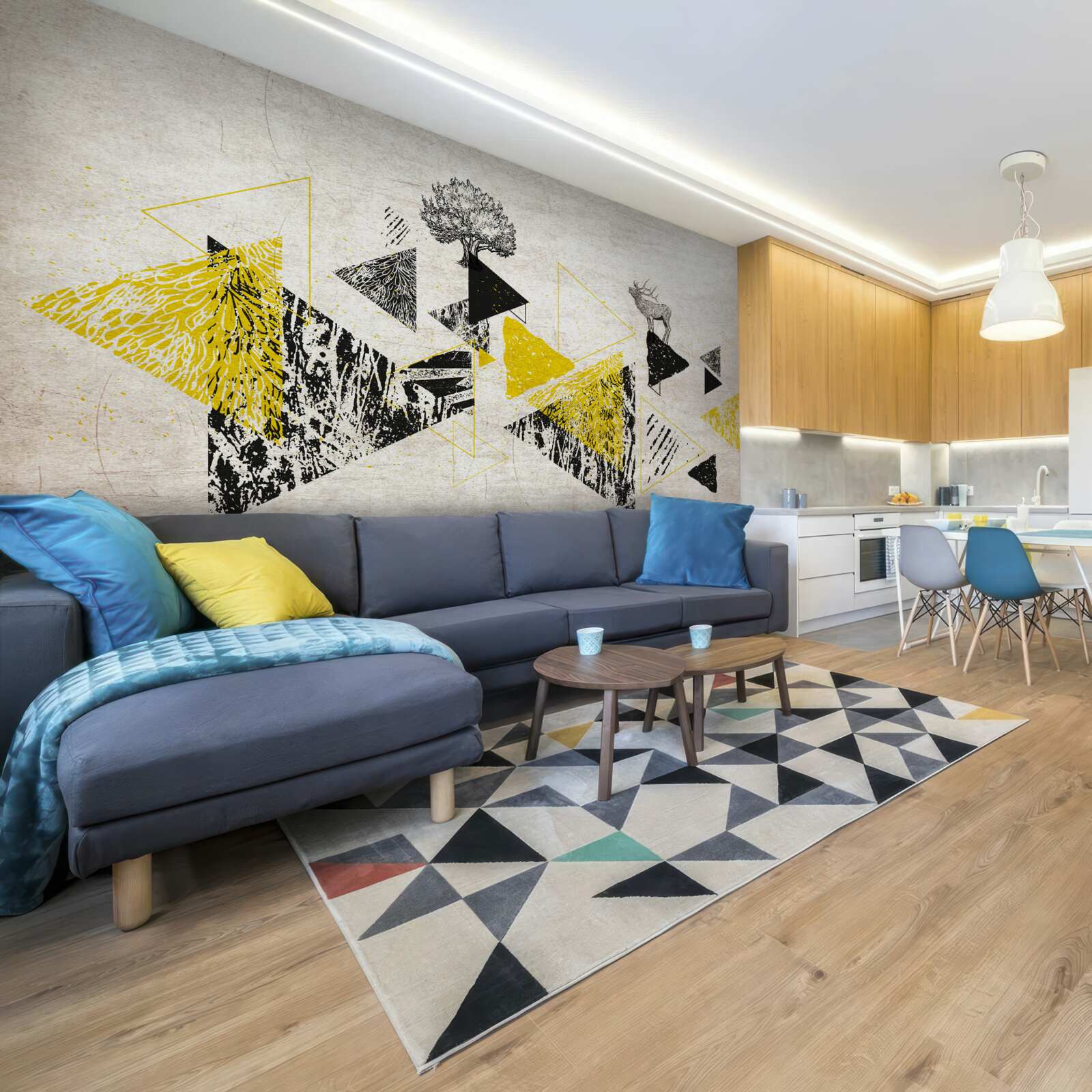 Fototapeta abstraktná geometria jesenného lesa