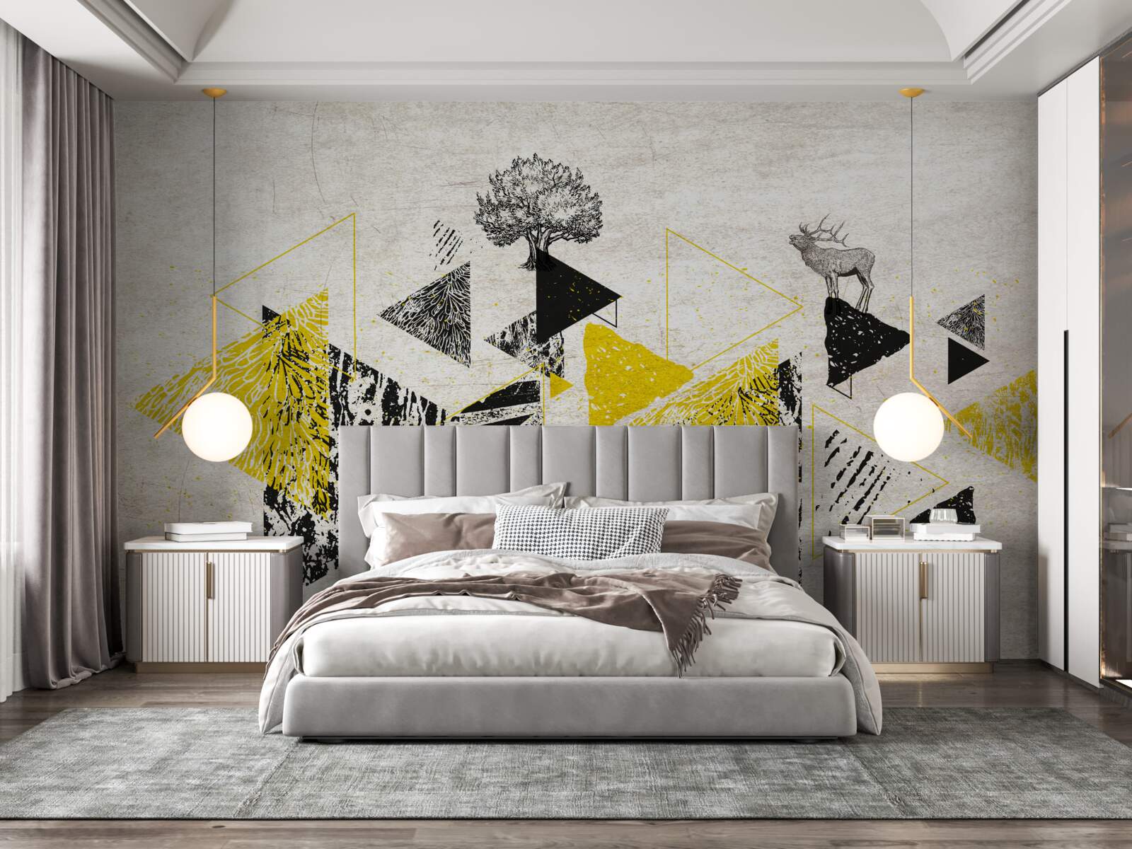 Fototapeta abstraktná geometria jesenného lesa