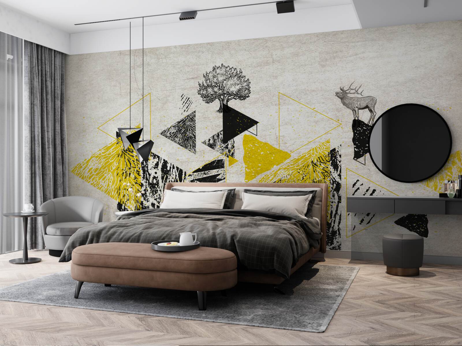 Fototapeta abstraktná geometria jesenného lesa