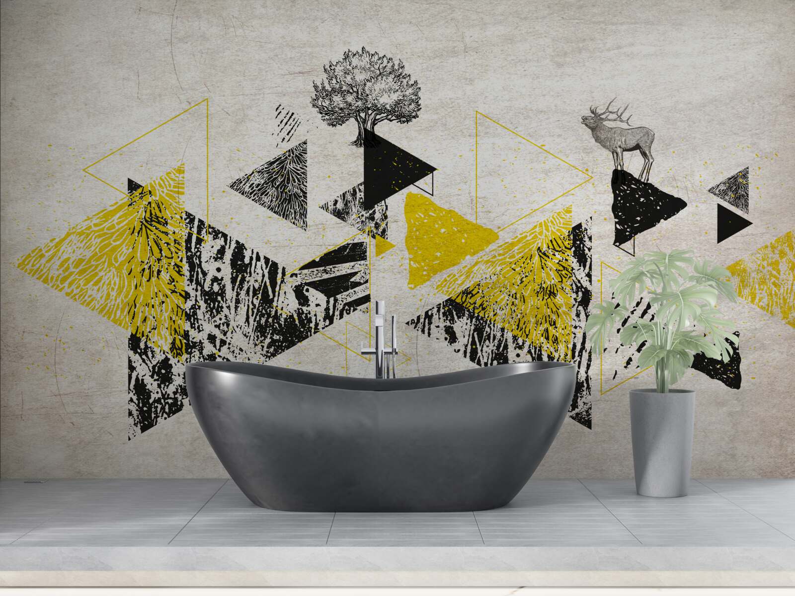 Fototapeta abstraktná geometria jesenného lesa