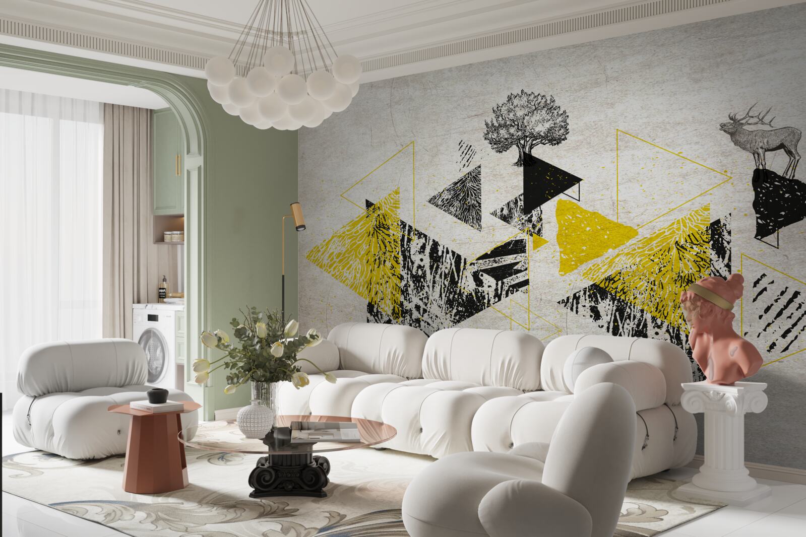 Fototapeta abstraktná geometria jesenného lesa