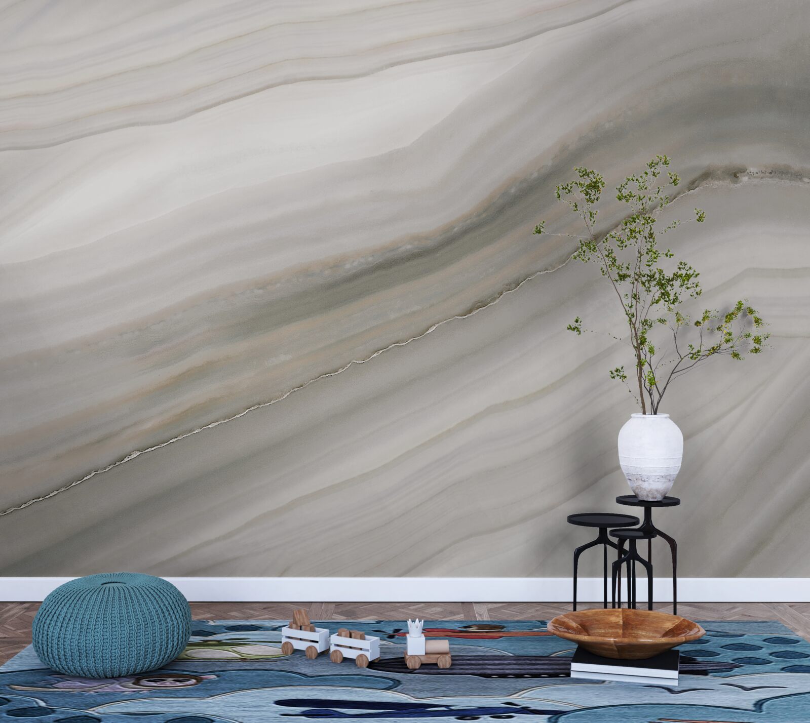 Fototapeta púšť, kde pod dažďom vládne sivá