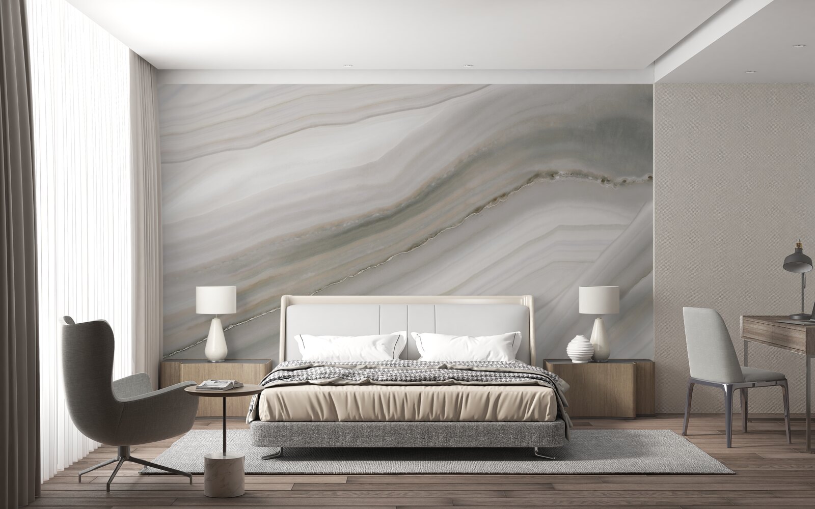 Fototapeta púšť, kde pod dažďom vládne sivá