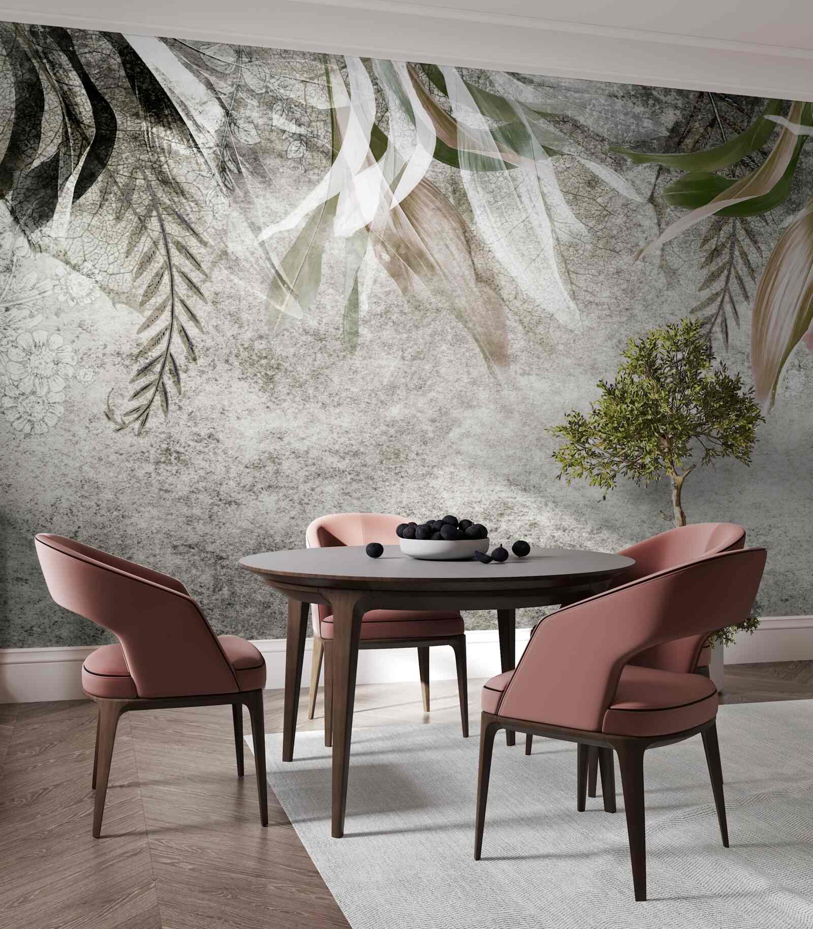 Fototapeta kvety a visiace listy