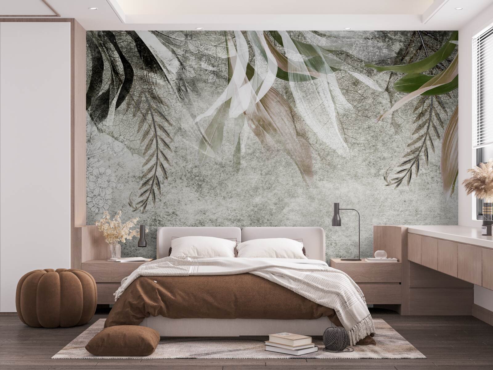 Fototapeta kvety a visiace listy