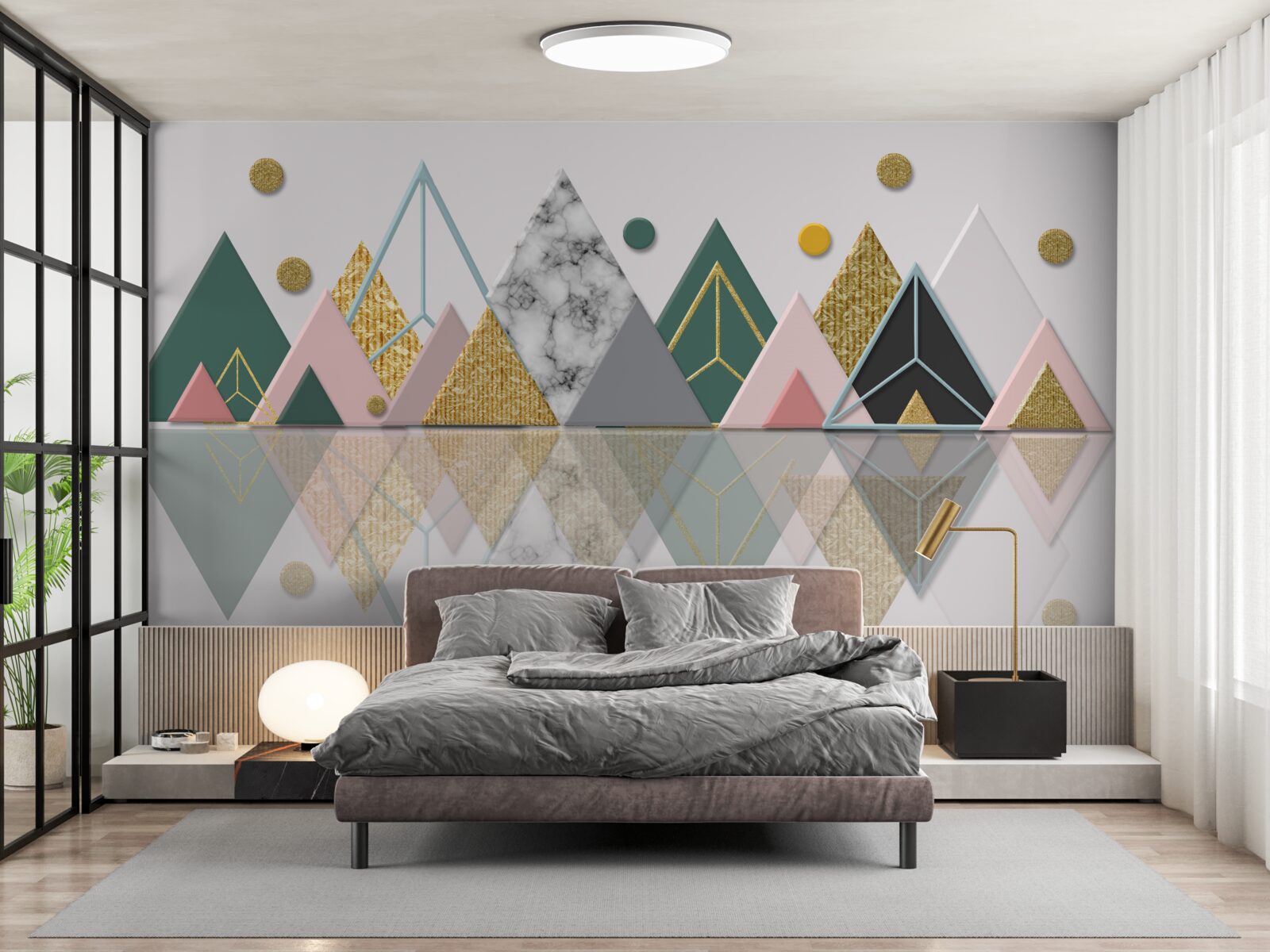 Fototapeta odraz jesenných stromov na vodnej hladine