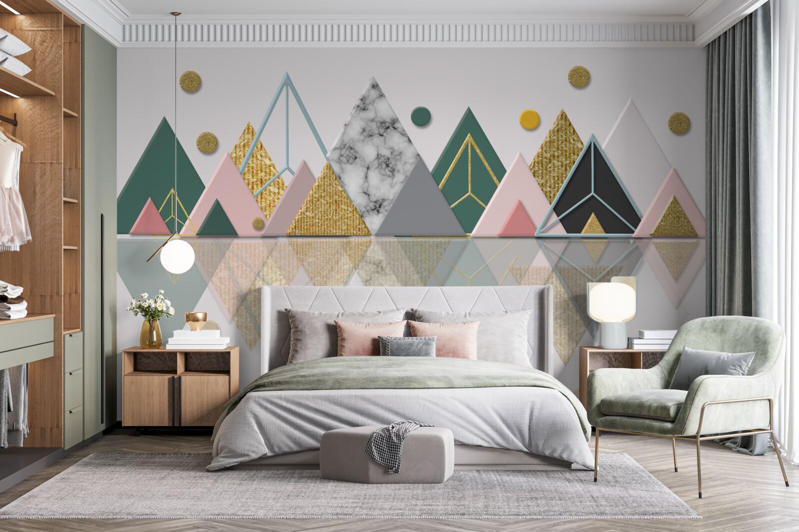 Fototapeta odraz jesenných stromov na vodnej hladine