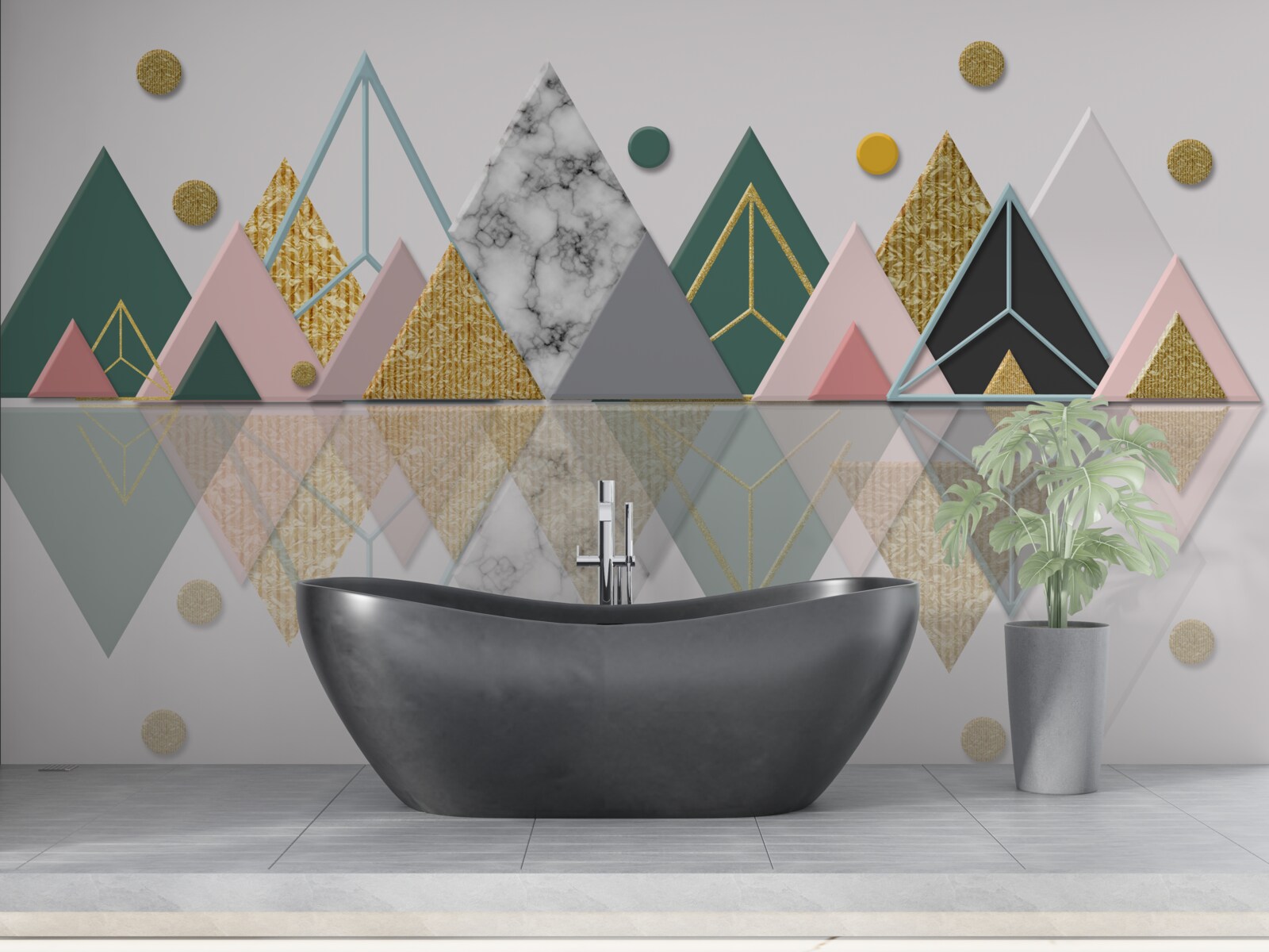 Fototapeta odraz jesenných stromov na vodnej hladine