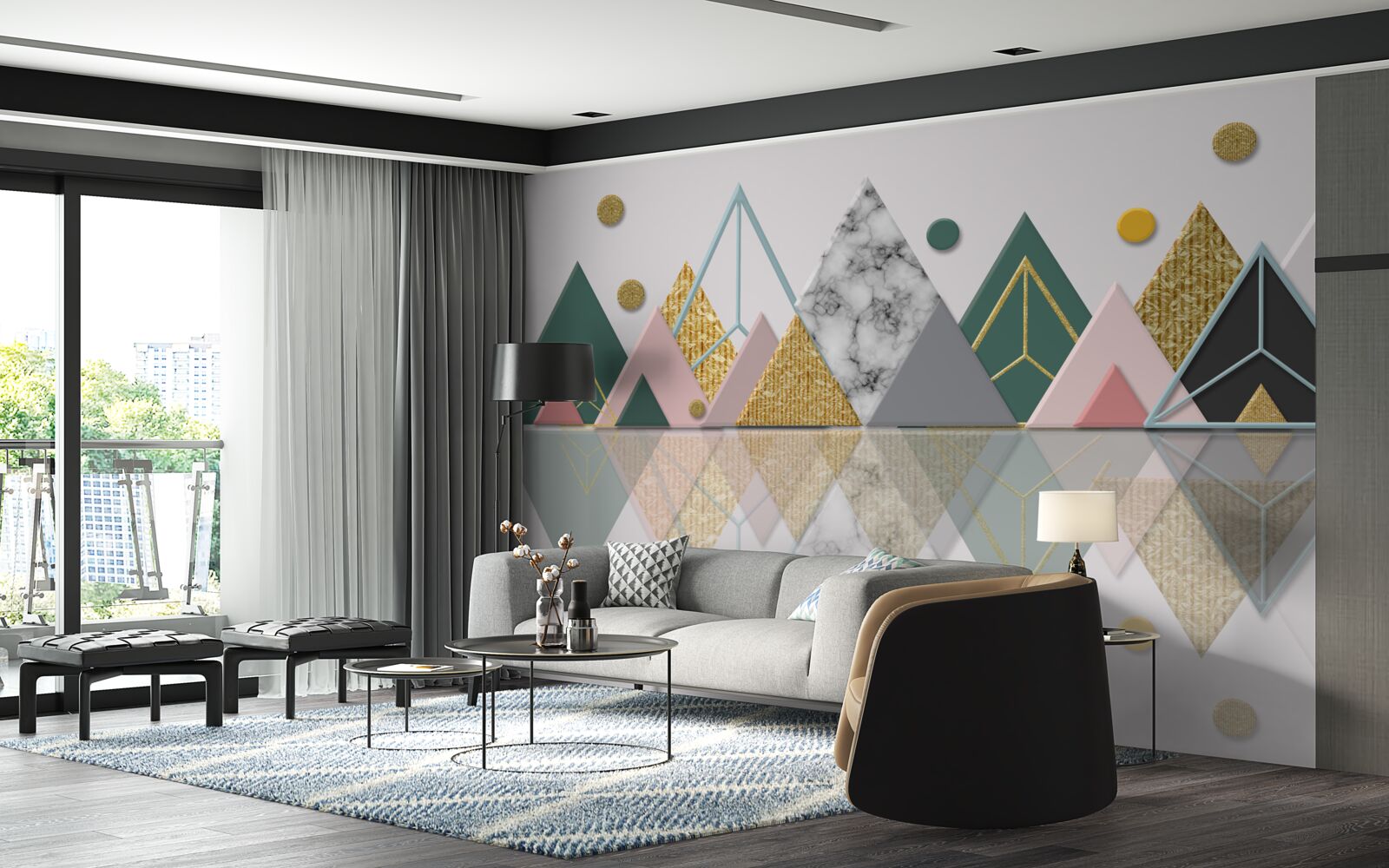 Fototapeta odraz jesenných stromov na vodnej hladine